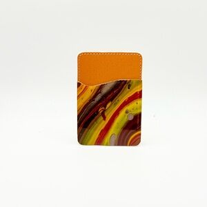 Colorful Phone Card Holder with Orange Top